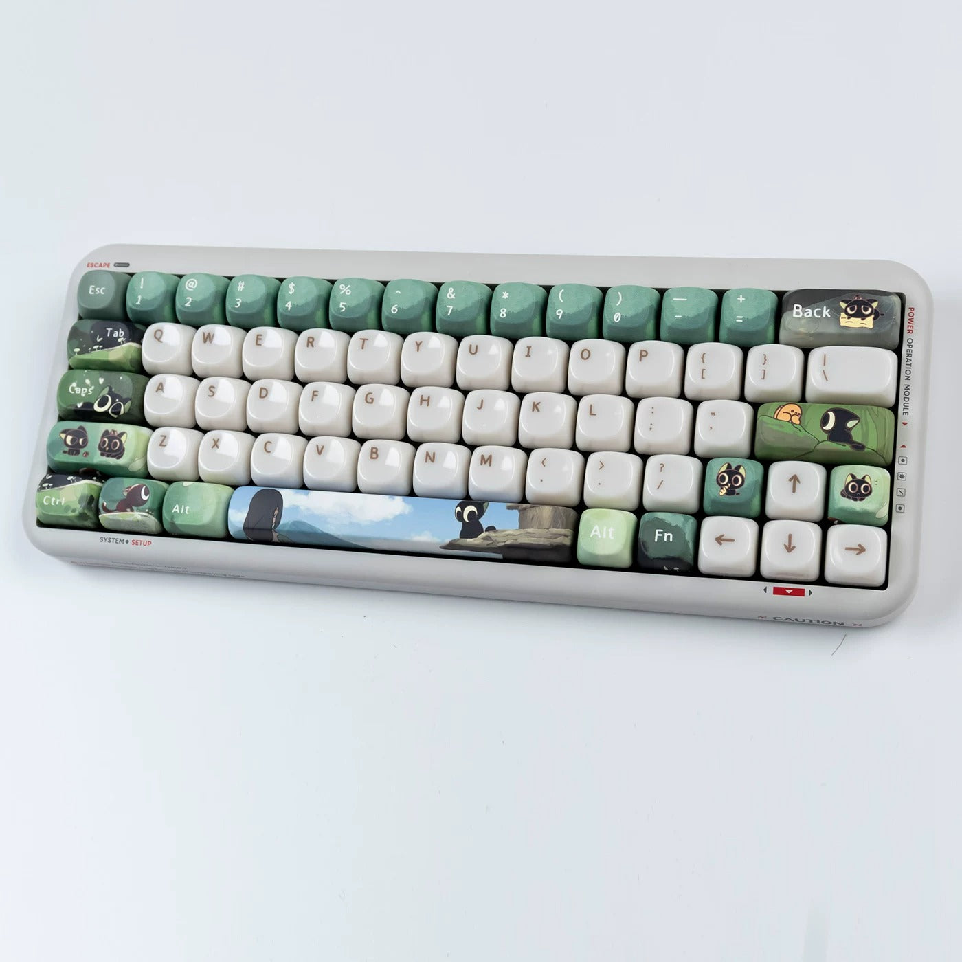 Black Neko MOA Porcelain-Feel Keycap Set