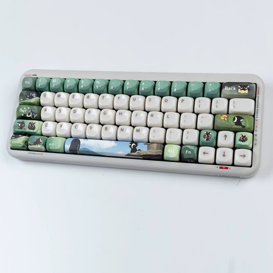Black Neko MOA Porcelain-Feel Keycap Set
