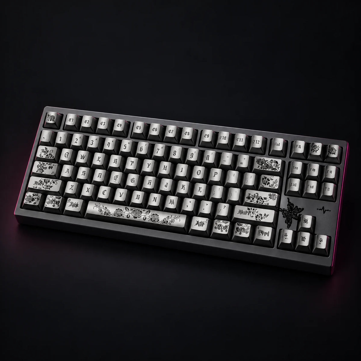 Gothic Rose Retro Metallic PBT Keycap Set