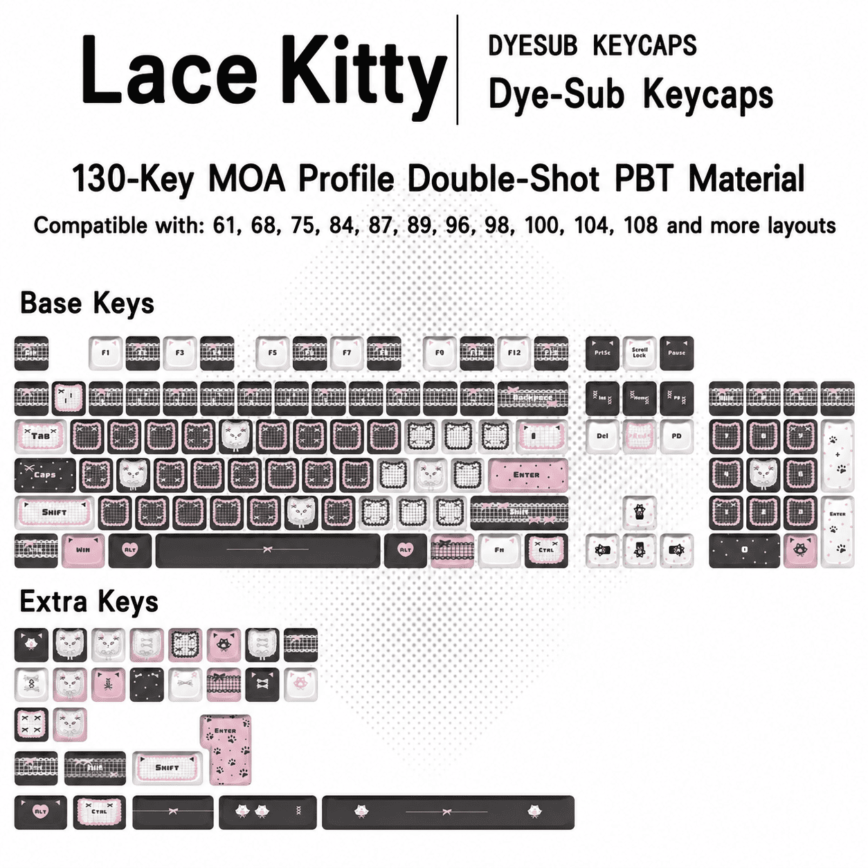 Lace Cat MOA PBT Keycap Set