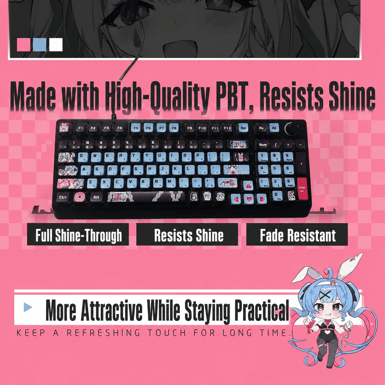Rabbit Hole MDA Shine-Through Keycap Set