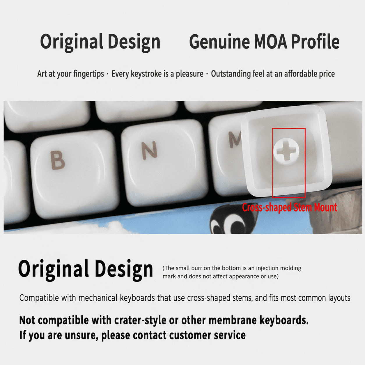 Black Neko MOA Porcelain-Feel Keycap Set