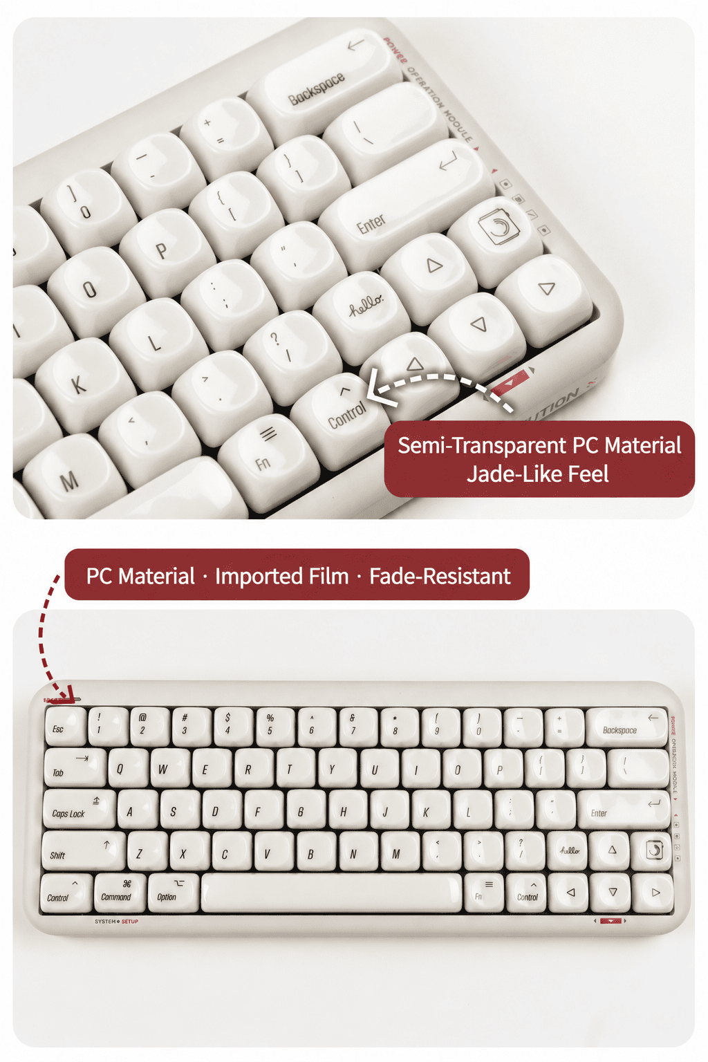 Ivory Glaze Minimalist MOA Keycap Set