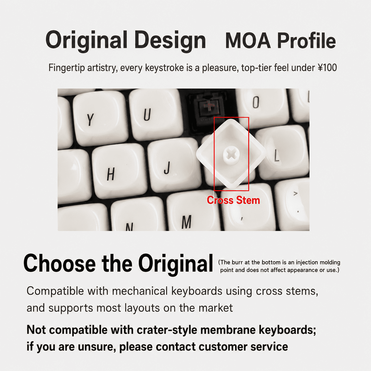 Ivory Glaze Minimalist MOA Keycap Set
