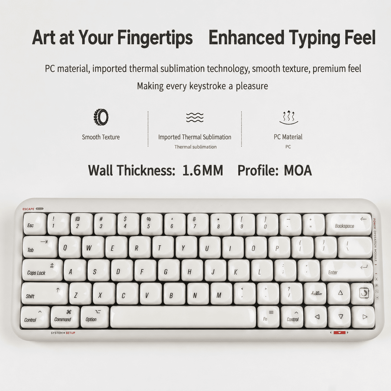 Ivory Glaze Minimalist MOA Keycap Set