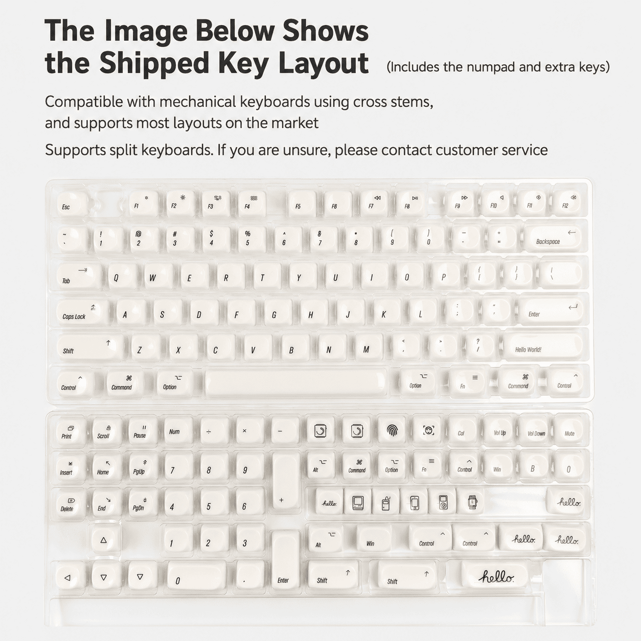 Ivory Glaze Minimalist MOA Keycap Set