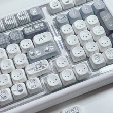 Monochrome Bunny Plaid MOA PBT Keycap Set