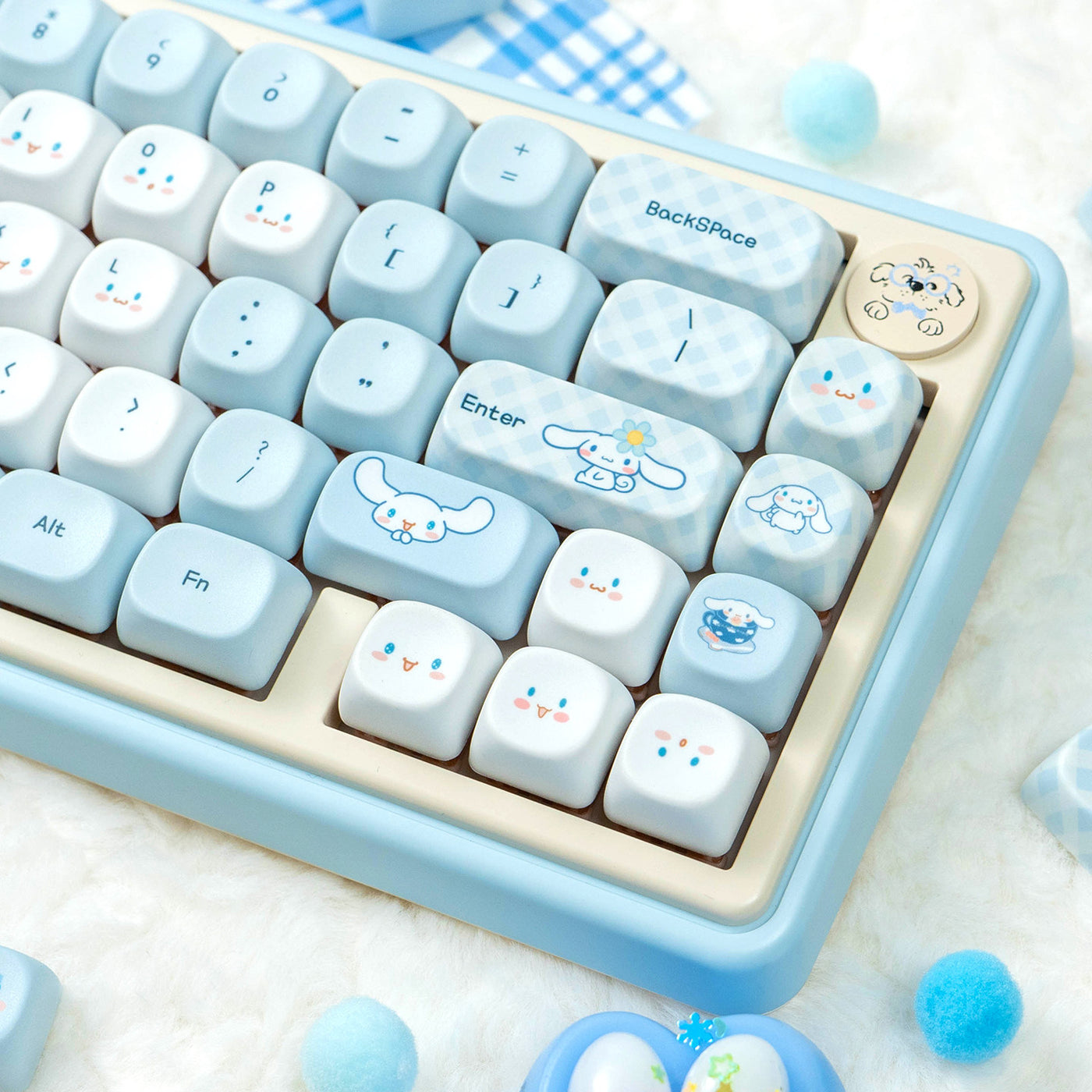 Cloud Puppy Gingham MOA PBT Keycap Set