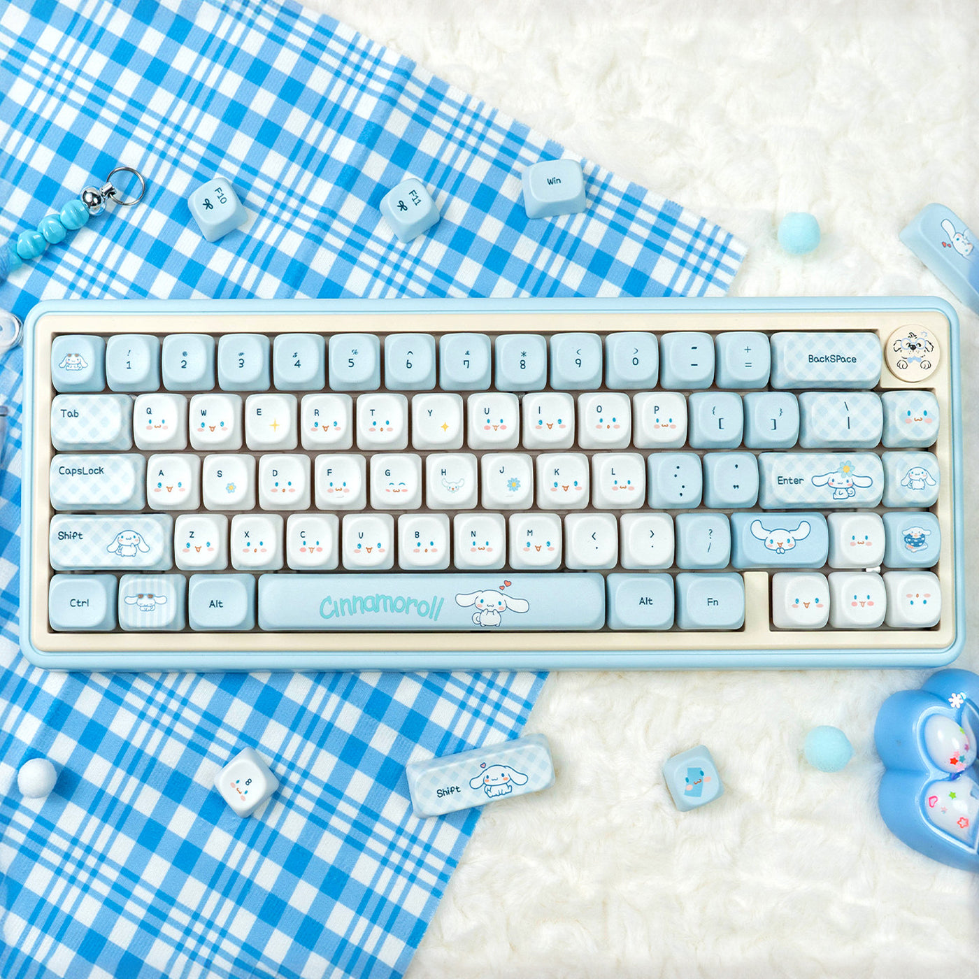 Cloud Puppy Gingham MOA PBT Keycap Set