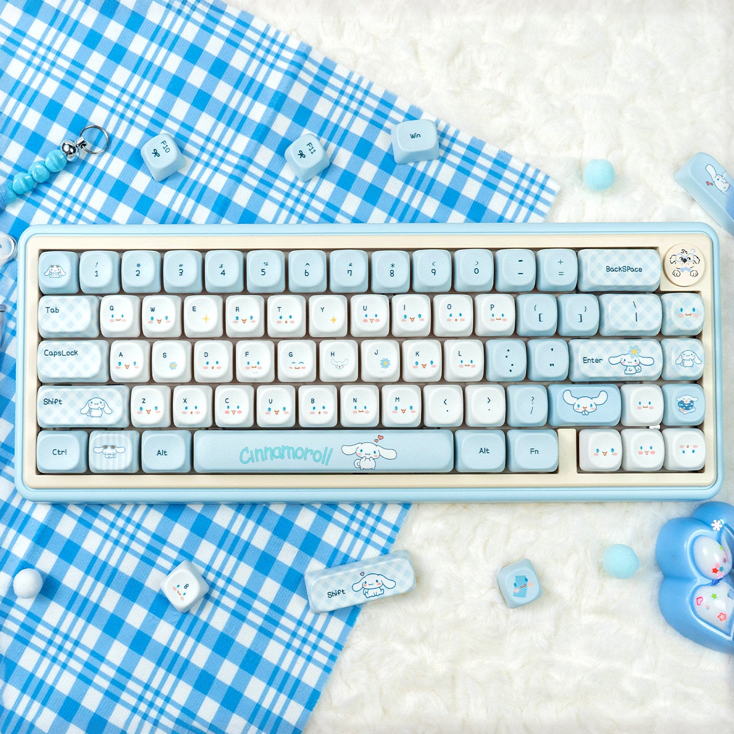 Cloud Puppy Gingham MOA PBT Keycap Set