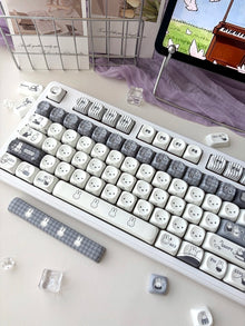 Monochrome Bunny Plaid MOA PBT Keycap Set