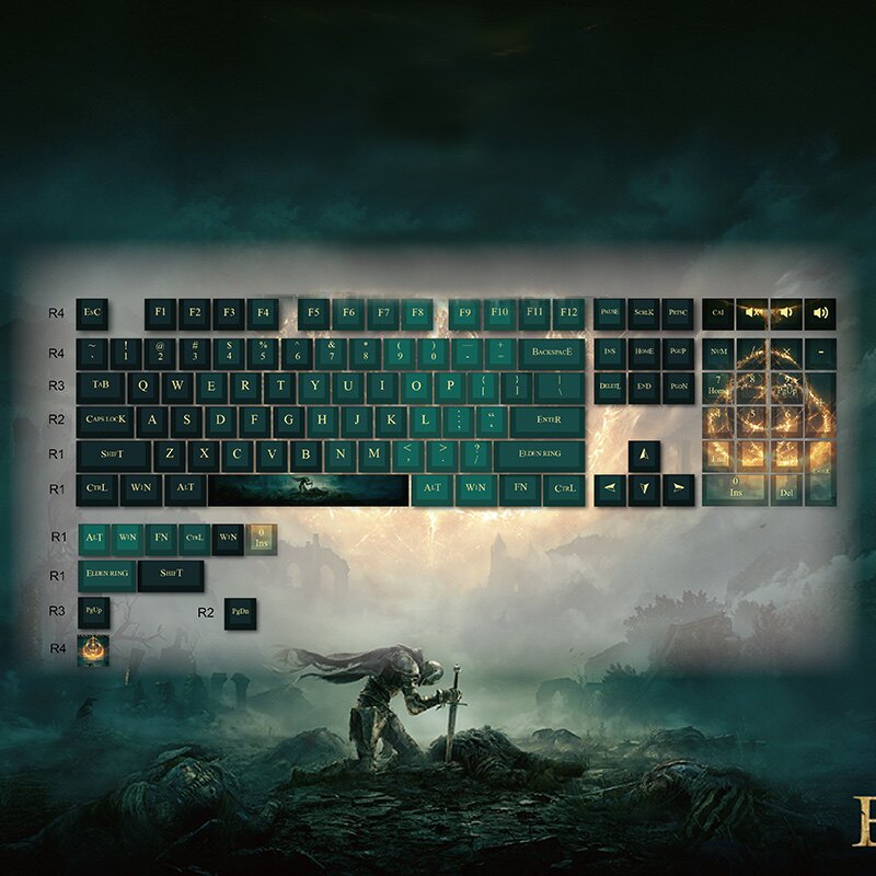 Elden Ring Emerald Rune OEM PBT Keycap Set
