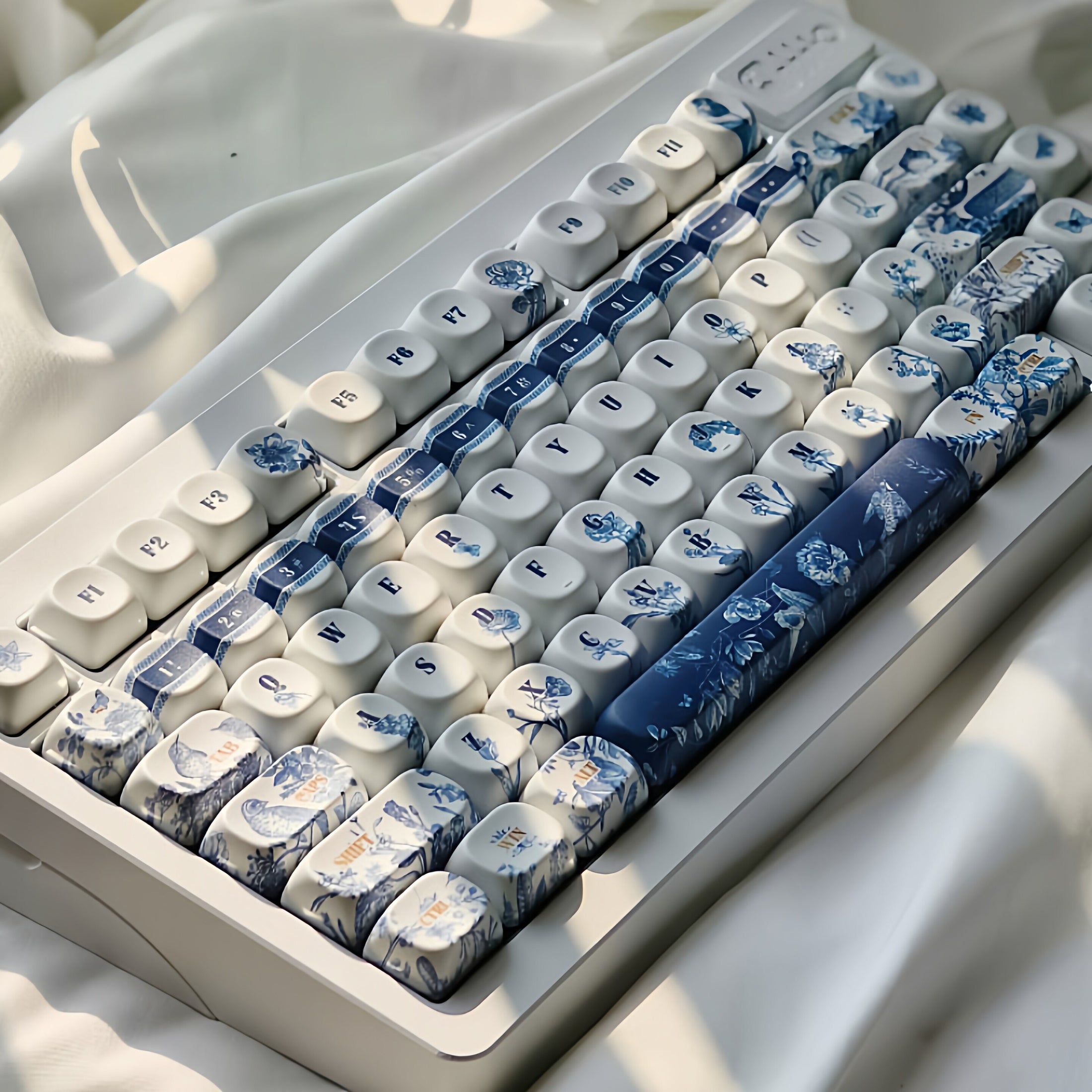 Mystic Garden Blue Chinoiserie PBT Keycap Set