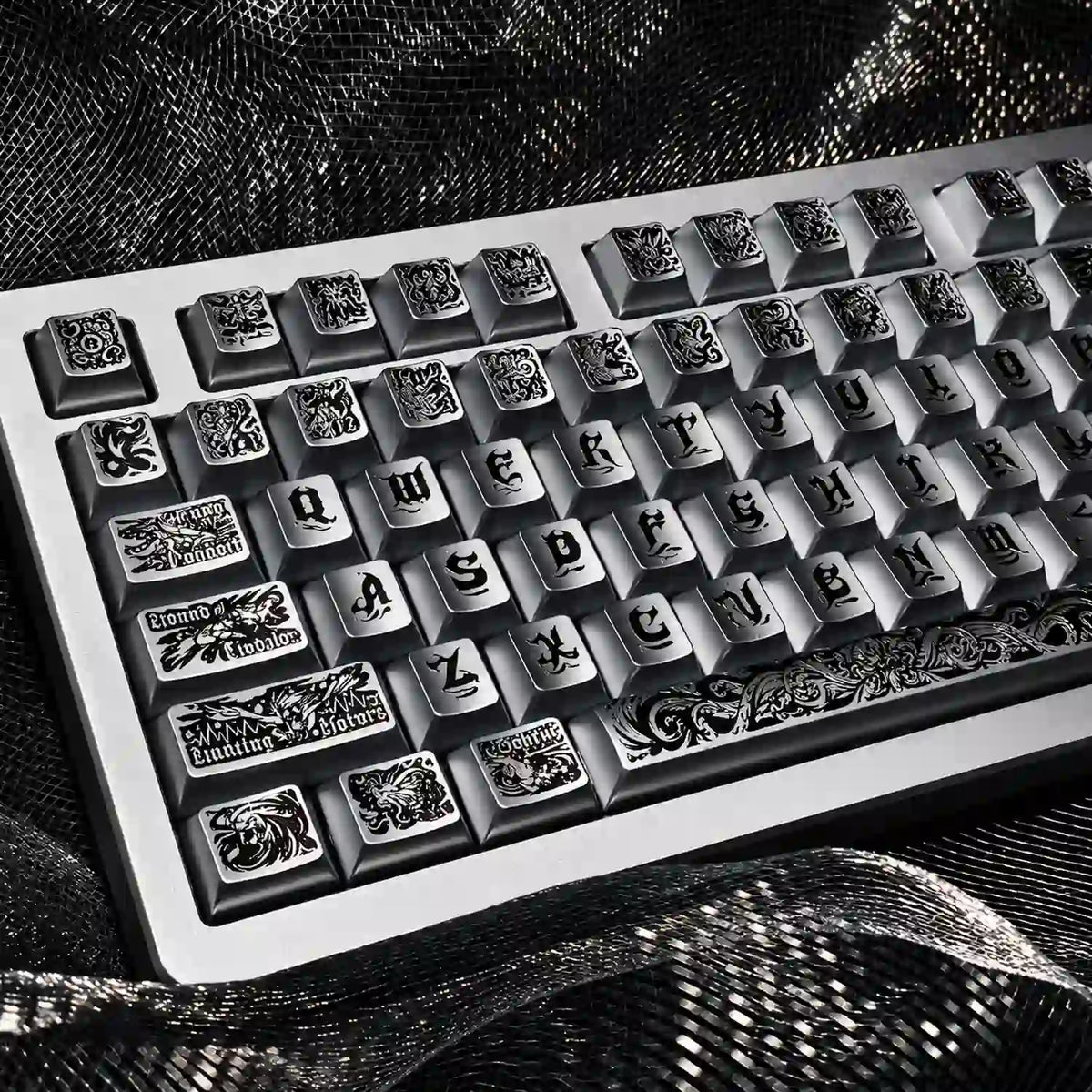 Ancient God Cthulhu Silver Metallic PBT Keycap Set