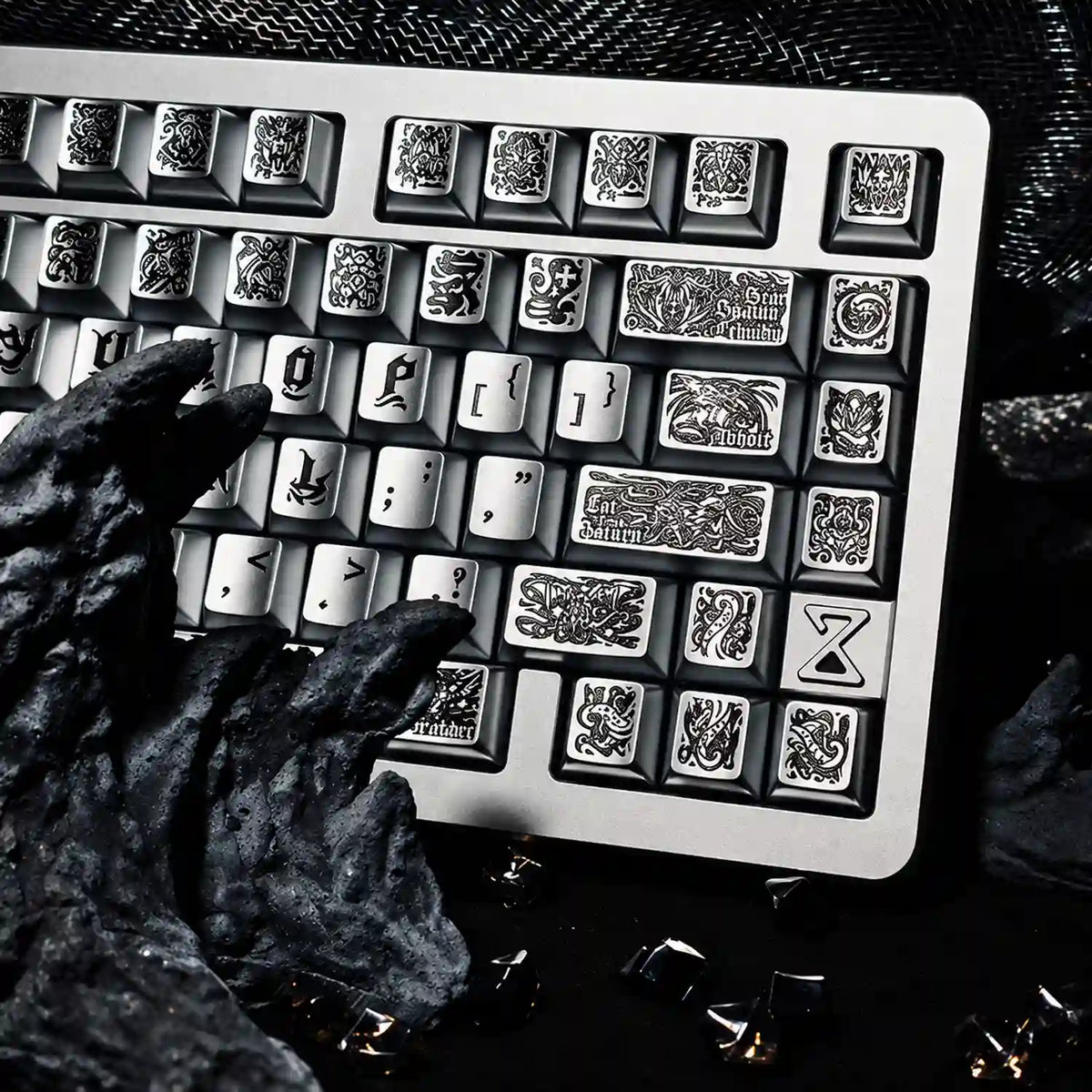 Ancient God Cthulhu Silver Metallic PBT Keycap Set