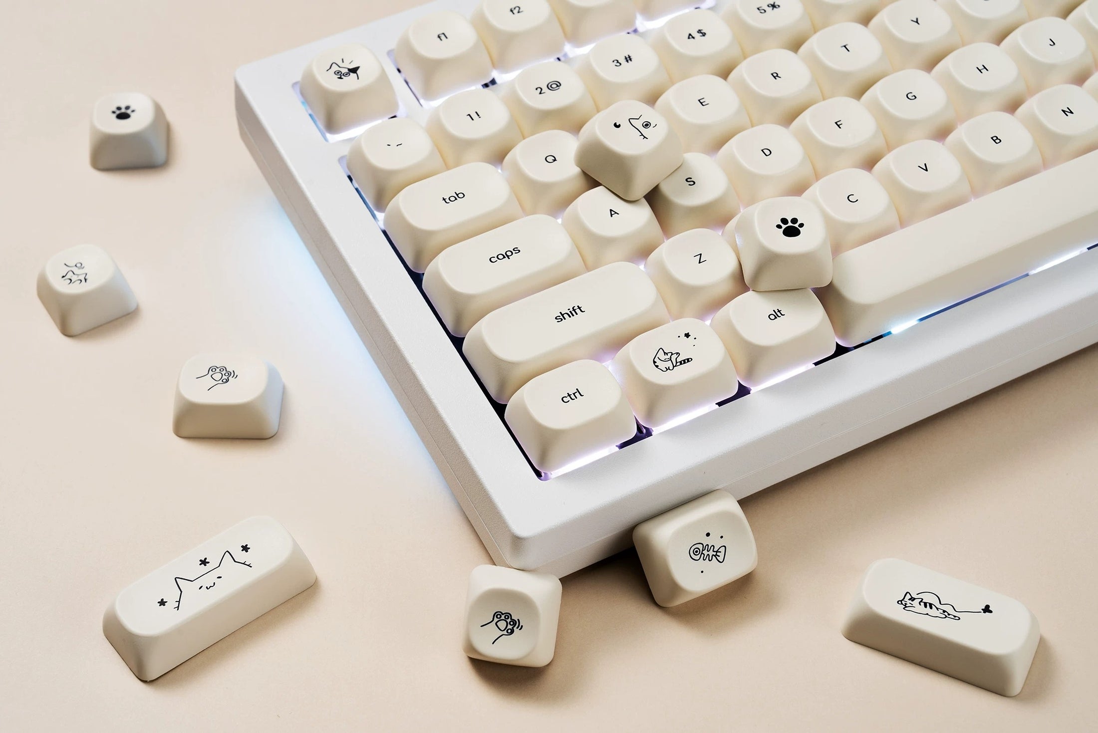 Whisker Notes MOA PBT Keycap Set