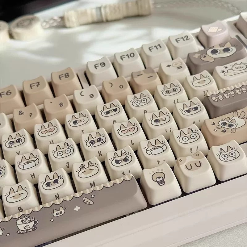 Siamese Mochi Cat 130-Key MOA PBT Keycap Set