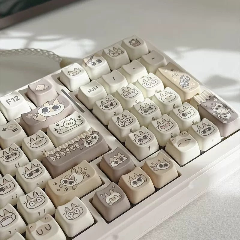 Siamese Mochi Cat 130-Key MOA PBT Keycap Set