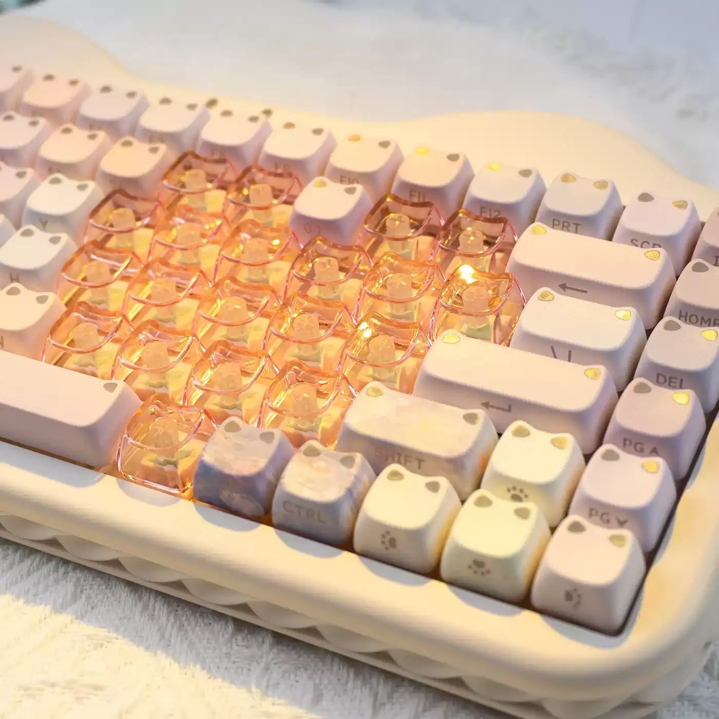 Blush Heart Crystal MAO Keycap Add-On Set