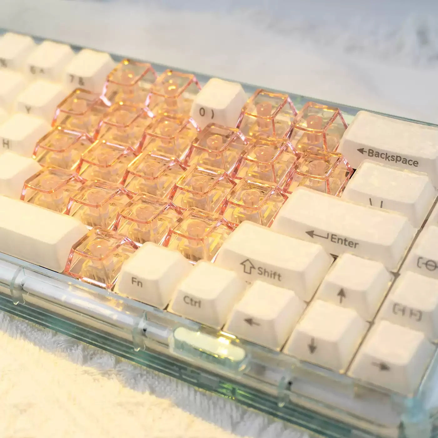 Blush Heart Crystal MAO Keycap Add-On Set