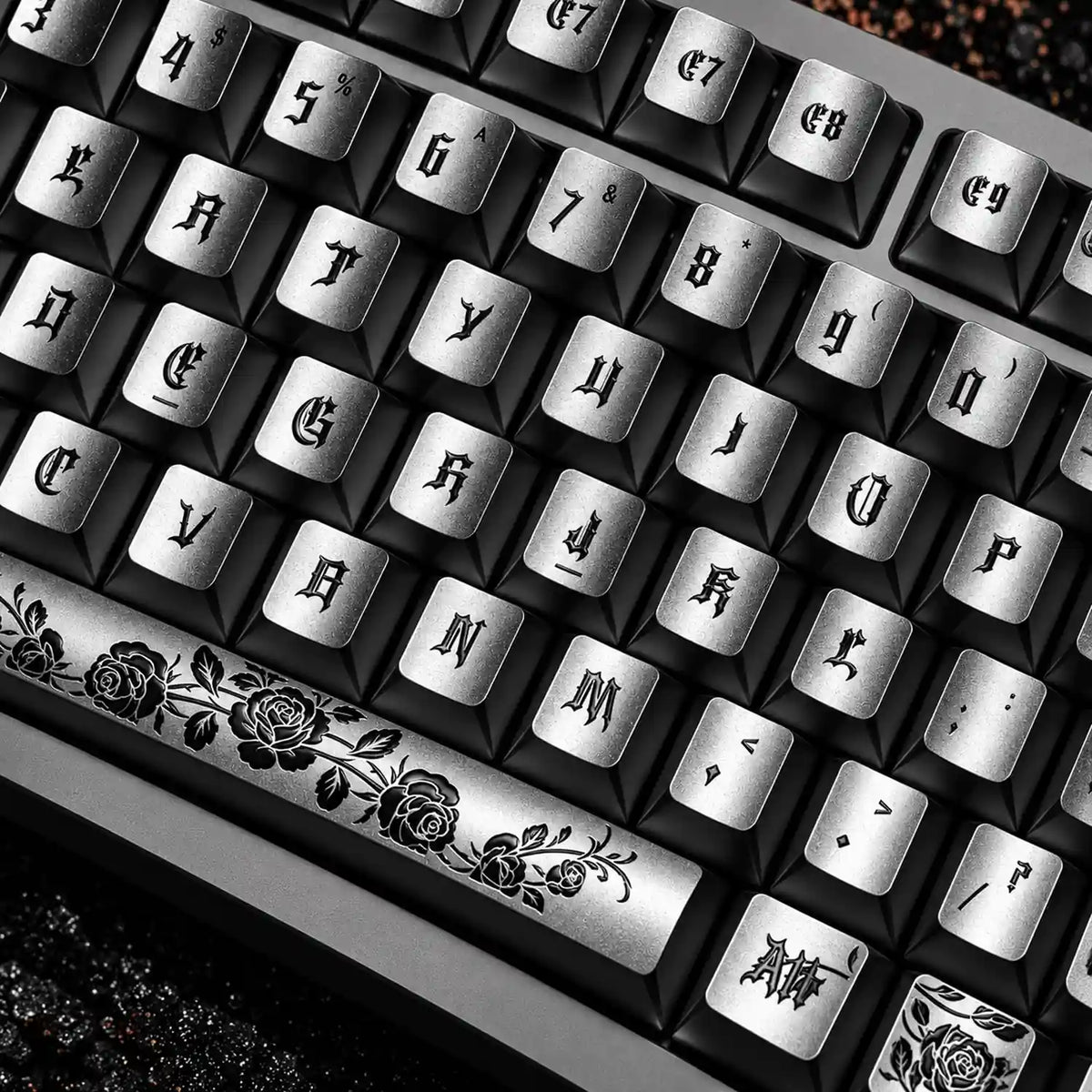 Gothic Rose Retro Metallic PBT Keycap Set